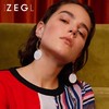 ZEGL大圈圈耳环简约款耳环白色 商品缩略图0