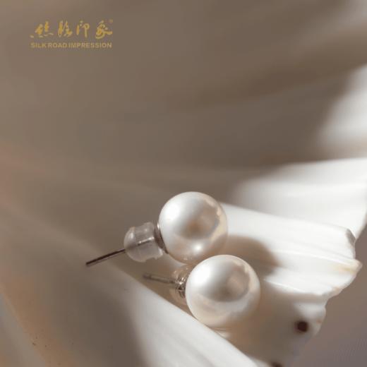 爆款大点位时尚冷白光气质简约优雅珍珠耳饰素钉6-7mm S925银 商品图4