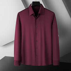 【高弹】【巴西领】【新款DDA】大依优型大码男装高弹长袖衬衫商务休闲上衣加肥加大胖子舒适打底