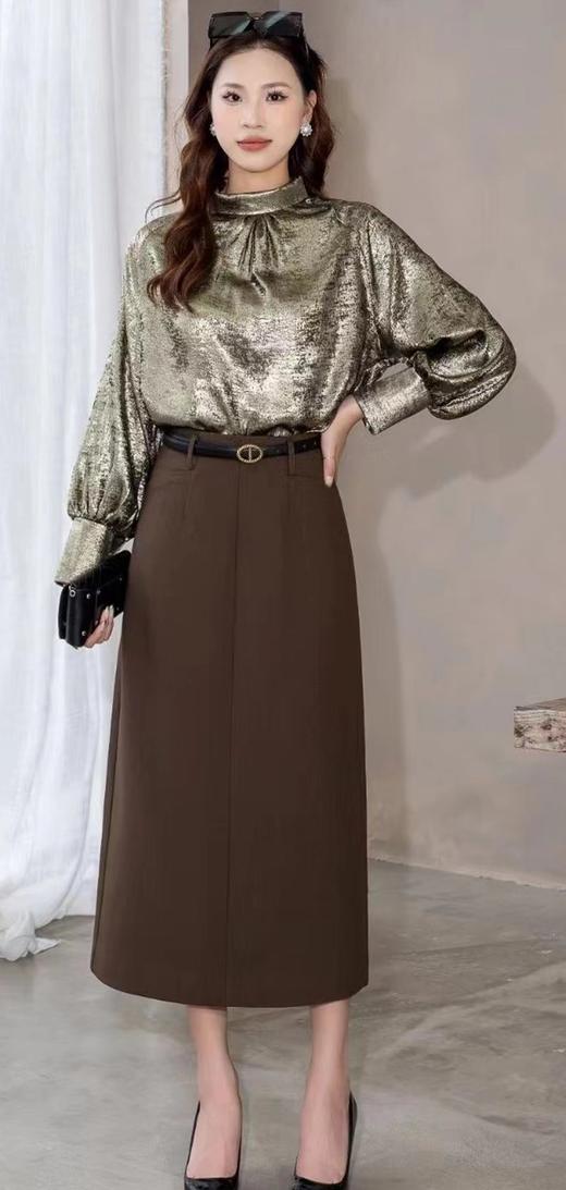 女装24秋冬新品开叉半身裙2235-E8510 商品图0