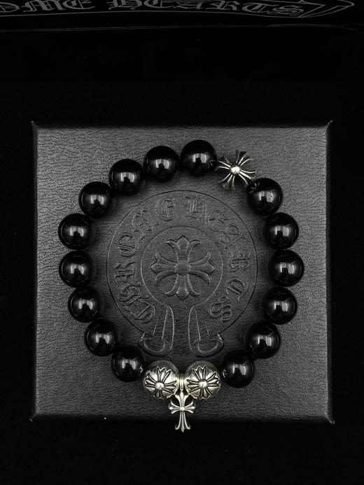 克罗心黑曜石&青金石银珠手串情侣款（AS） 商品图0