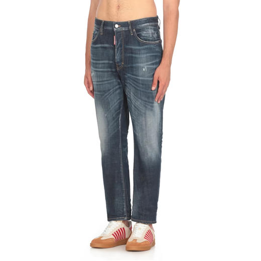 【二】DSQUARED2 男士 Bro  字母徽标贴花棉质休闲牛仔裤 蓝色 S74LB1576 S30342 470 商品图1