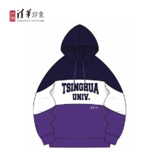 清华文创拼色英文帽衫 商品图0