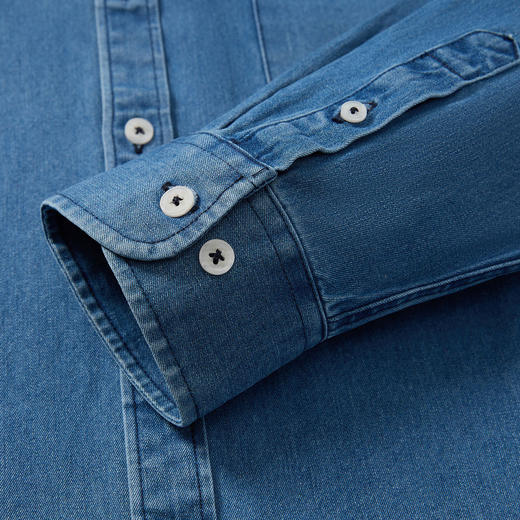 100棉｜罗蒙秋冬厚款牛仔衬衣外套男士休闲百搭衫长袖衬衫上衣
 商品图6