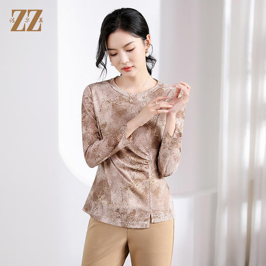 佐尔美秋季新款气质针织工艺衬长袖衬衣女M41CC07 商品图1