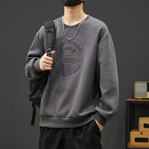 【新款DYY】大依优型大码圆领卫衣男宽松休闲上衣胖子加肥加大男士潮流 商品图5