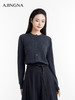 【商场同款】阿菁娜2024秋季新款绵羊毛精致圆领开衫A30D318027 商品缩略图0