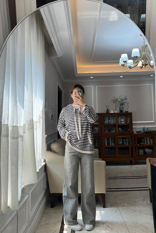 99-8 独家圆正 lew 107款 水洗做旧高腰直筒裤 看腰围 没弹力 商品图10