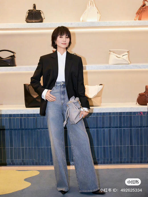 99-8 独家圆正 lew 107款 水洗做旧高腰直筒裤 看腰围 没弹力 商品图2