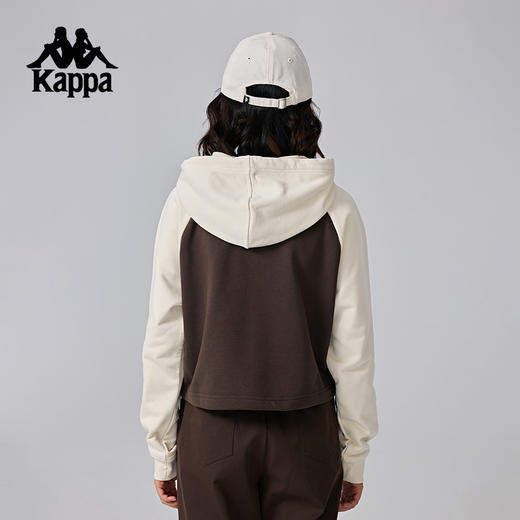 Kappa卡帕背靠背针织连帽套头衫2024新款秋复古运动长袖卫衣女款K0E82MT71 商品图3
