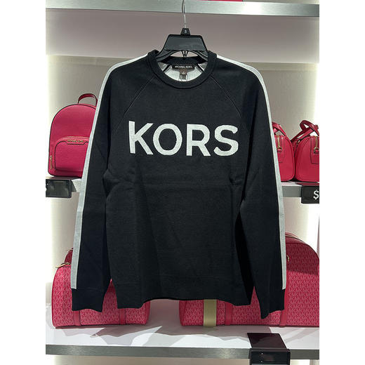 Michael Kors/MK 男士秋季字母LOGO插肩袖边饰圆领套头长袖针织衫 商品图0