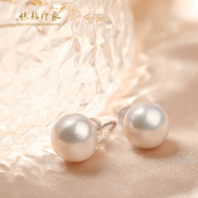 爆款大点位时尚冷白光气质简约优雅珍珠耳饰素钉6-7mm S925银