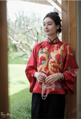 盛唐牡丹 |龙风呈祥盘金绣女上衣(唯一款)(不退不换）