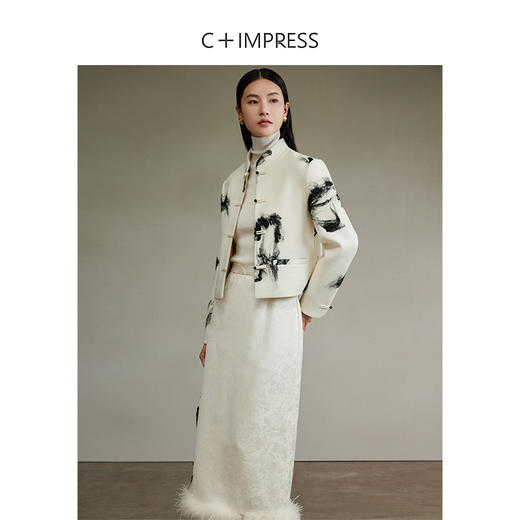 西嘉【秋季新品】水墨感JI简提花立领箱型时髦新中式外套 商品图2