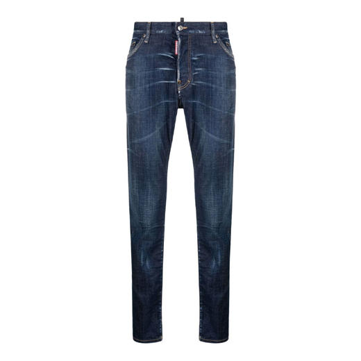 【二】DSQUARED2 男士 Cool Guy  徽标贴片棉质休闲牛仔裤 蓝色 S74LB1315 S30342 470 商品图0