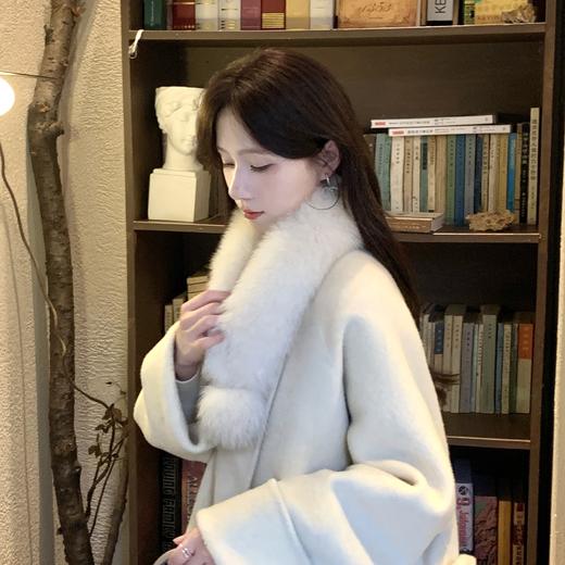 金蘑菇菇【芝士奶糕】设计师高定骆驼绒大衣冬宽松氛围感双面呢外套 商品图6