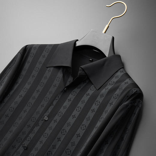 【高弹】【巴西领】【新款DDA】大依优型大码男装高弹长袖衬衫商务休闲上衣加肥加大胖子舒适打底 商品图4