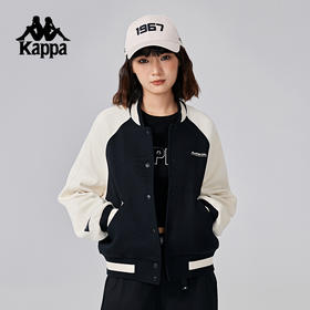 Kappa卡帕背靠背运动外套秋季新款复古针织开衫卫衣休闲上衣女潮K0E82WK70