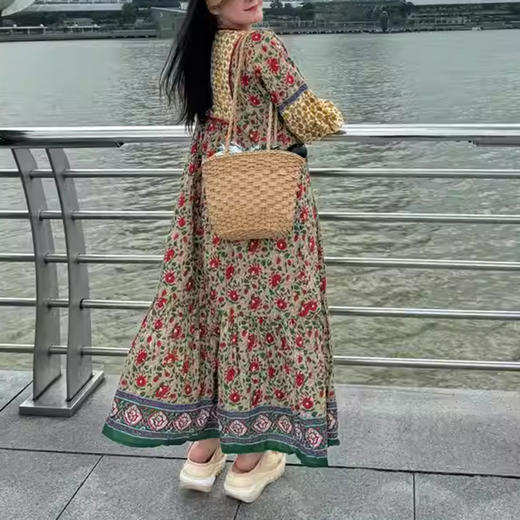 裁缝学苑AS334波西米亚古着长袖连衣裙纸样女装民族风衬衫长裙子图纸 商品图1