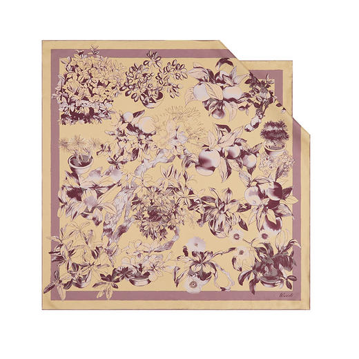 万事利“吉柿颂歌”88厘米双面印花大方巾 商品图2