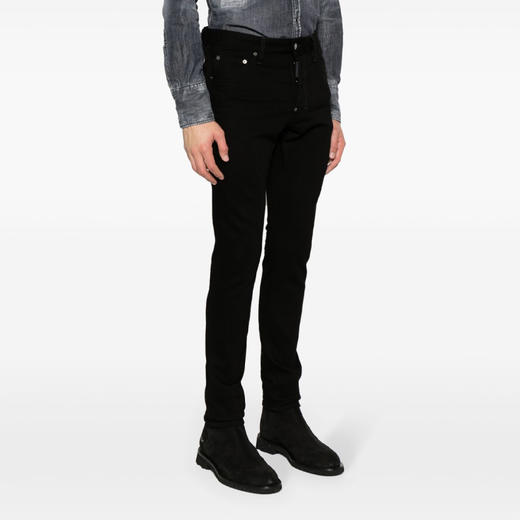 【一】DSQUARED2 男士 Cool Guy  字母徽标贴花棉质休闲牛仔裤 黑色 S74LB1426 S30564 900 商品图1