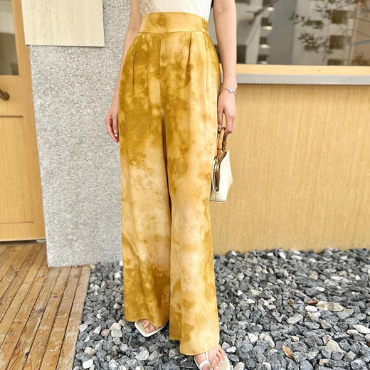 顺丰包邮 洛诗琳原创100桑蚕丝休闲裤2024新款气质高腰真丝裤 0071 商品图0