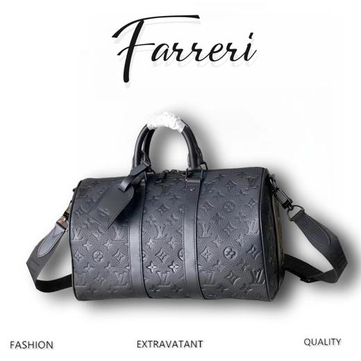 驴家M22765 全皮黑压花 花旅行包35KEEPALL BANDOULIÈRE 35 商品图0