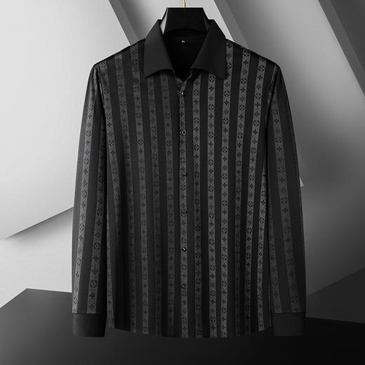 【高弹】【巴西领】【新款DDA】大依优型大码男装高弹长袖衬衫商务休闲上衣加肥加大胖子舒适打底 商品图1