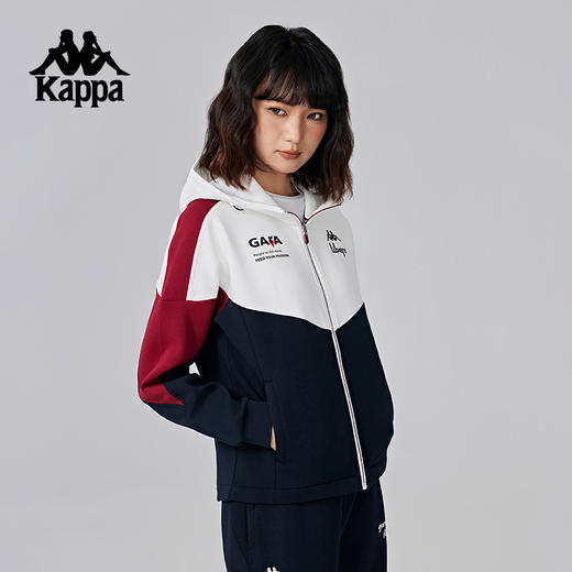 Kappa卡帕背靠背针织外套女2024新款复古运动服连帽开衫上衣女款K0E82MK43 商品图2