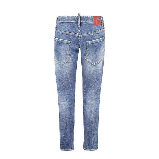 【一】DSQUARED2 男士 Sexy Twist  字母徽标贴花棉质休闲牛仔裤 蓝色 S74LB1573 S30872 470 商品图1