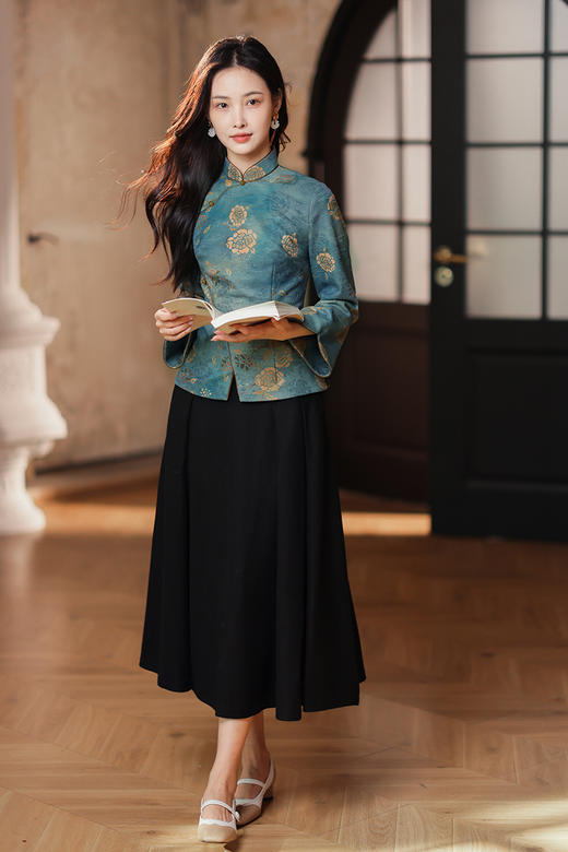 逸红颜明月优选 #仿香云纱缠枝牡丹印花上衣「洛妤」，古色古香温暖冬日 商品图14