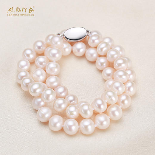 时尚款淡水珍珠项链8-9mm几乎无瑕近正圆链长45cm s925银 商品图4