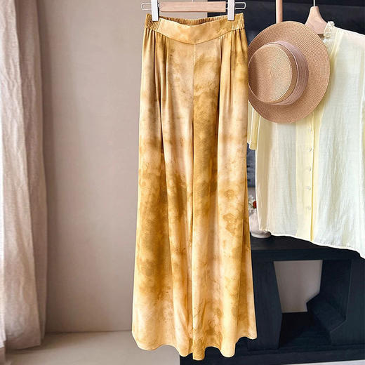 顺丰包邮 洛诗琳原创100桑蚕丝休闲裤2024新款气质高腰真丝裤 0071 商品图4