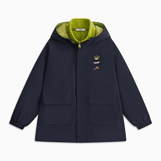 【MQD】【三防】童装男大童冬新款户外大口袋保暖防风连帽棉服 商品图4