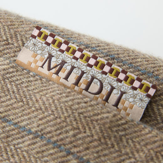 谜底条纹马夹女士2024冬季新品复古风羊毛混纺修身马甲244MM1528 商品图3