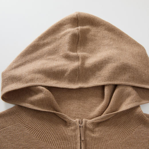 谜底连帽套头针织衫女2024冬款学院风亲肤细腻修身毛衣244MZ1895 商品图3