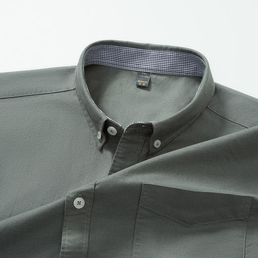 【100棉 多色】罗蒙秋季男装长袖衬衫男士休闲百搭时尚简约衬衣男 商品图11