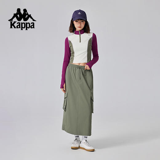 Kappa卡帕背靠背运动长袖t恤女2024新款秋抗静电半拉链套头衫女款K0E82TC71 商品图4