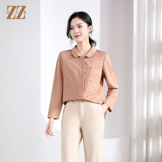 佐尔美秋季新款气质简约通勤针织衬衫E33CC36 商品图0