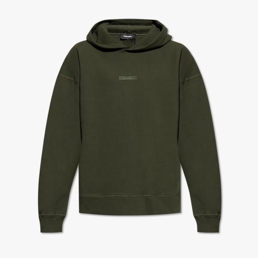 【一】DSQUARED2 男士字母刺绣徽标棉质连帽卫衣 绿色 S74GU0827 D25001 697 商品图0