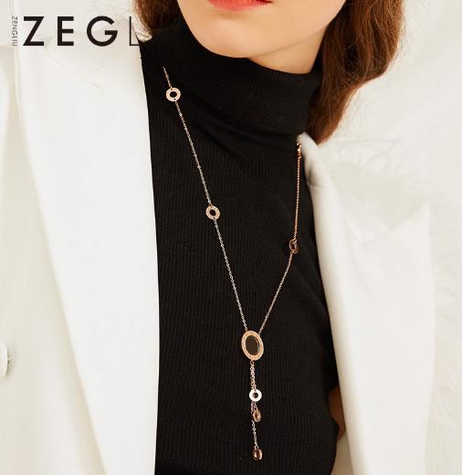 ZEGL毛衣链秋冬毛衣链女高级复古大气感毛衣链女 商品图0