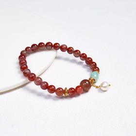 S925南红单圈手串-圆珠约7mm