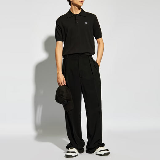 DSQUARED2 男士“D2”刺绣徽标棉质短袖polo衫 黑色 S74HA1452 D13018 900 商品图3