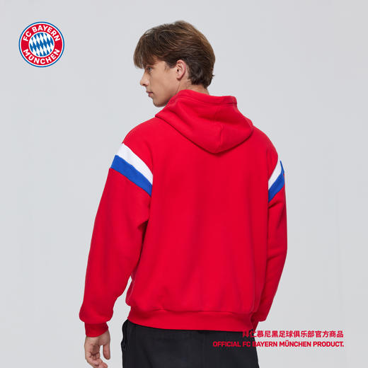 【官方正版】拜仁慕尼黑足球俱乐部 |红色拼接加绒连帽外套运动休闲 商品图3