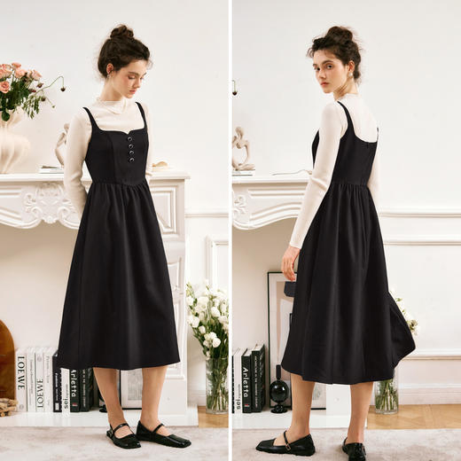 
OLrain欧芮儿法式黑色连衣裙女秋季2024年新款赫本风气质吊带裙子 商品图1