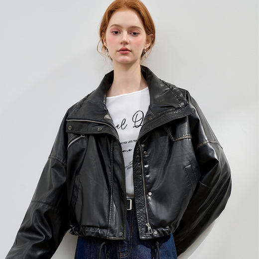 西遇美式复古轻薄休闲女士羽绒服冬季新款百搭立领夹克外套D0043867 商品图2