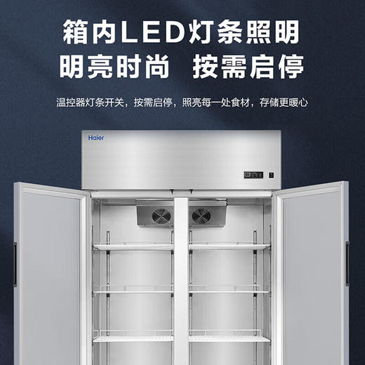 海尔（Haier）商用四门冰柜大容量不锈钢立式冷藏保鲜柜 1465升三门全冷藏【无霜风冷 一级能效】 商品图7