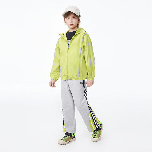 【MQD】童装儿童外套春季新款宽松插肩吸湿排汗针织连帽外套 商品图3