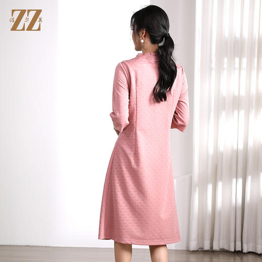 佐尔美 秋季新款气质优雅中长七分袖连衣裙女M41LL15 商品图4
