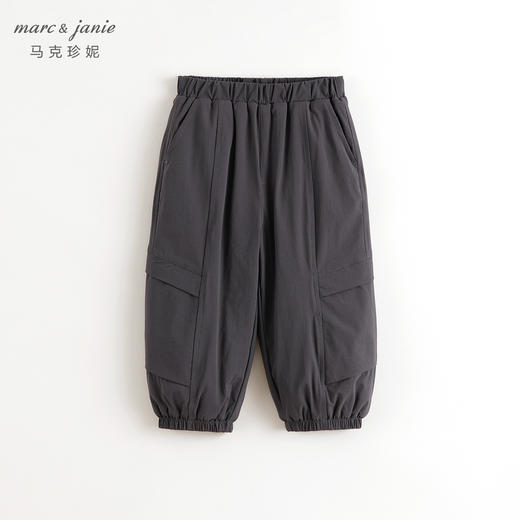 马克珍妮男童拼接线条加绒工装裤2024年秋冬新款241251 商品图1